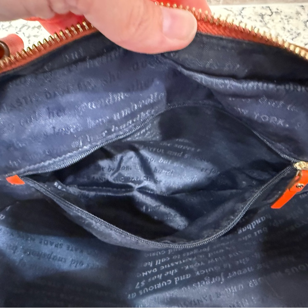 Kate Spade EUC Vintage Mott Street Fisher Orange/Red Leather Satchel - Picture 7 of 8
